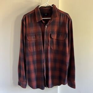 Obey men’s red and black flannel shirt